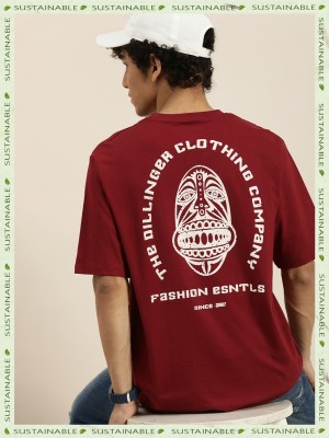 DILLINGER Graphic Print Men Round Neck Maroon T-Shirt