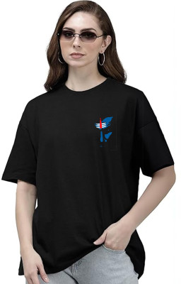 VIOUR Solid Women Round Neck Black T-Shirt