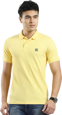 Rock.it Solid Men Polo Neck Yellow T-Shirt