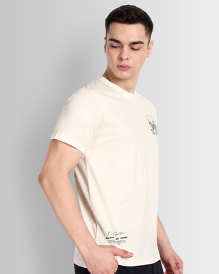 DCYPHR Self Design Men Crew Neck White T-Shirt