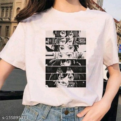 VATSAL MOTIF ART Printed Women Round Neck White T-Shirt