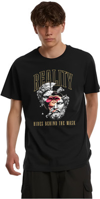 the only one Graphic Print, Printed Men Crew Neck Black T-Shirt