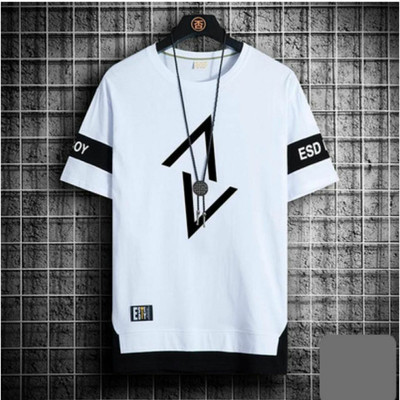 STYLOGUE Printed Men Round Neck White T-Shirt