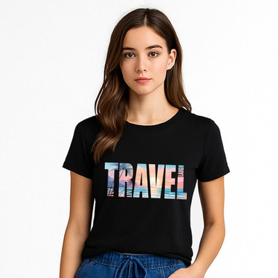 SHADECODE Graphic Print Women Round Neck Black T-Shirt