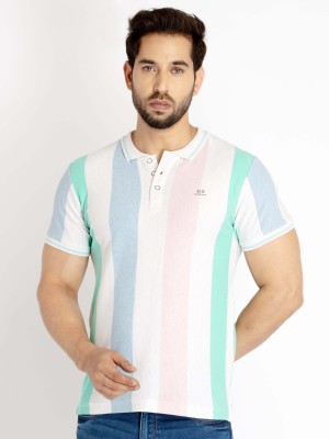 Status Quo Striped Men Polo Neck Multicolor T-Shirt