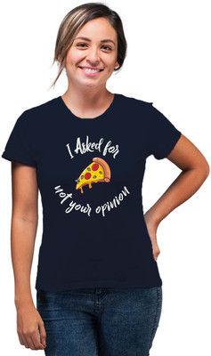 SmarTee Street Printed Women Round Neck Blue T-Shirt