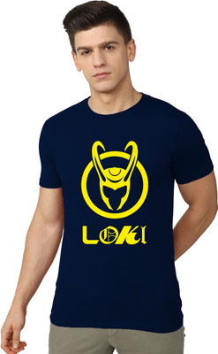 London Crew Superhero Men Round Neck Navy Blue T-Shirt