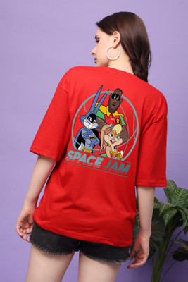 CORSICA Printed Women Round Neck Red T-Shirt