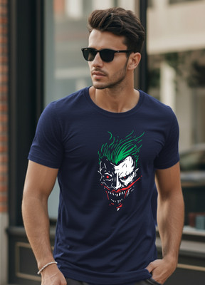 Uniplanet Store Printed Men Round Neck Blue T-Shirt