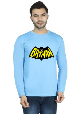 LV CARE Printed, Solid, Sporty, Self Design Men Round Neck Blue T-Shirt