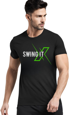 3colors Printed Men Round Neck Black T-Shirt