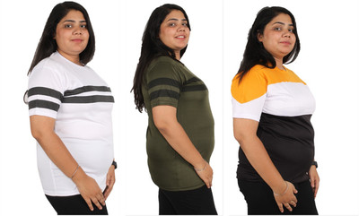 Oishee Printed Women Round Neck Multicolor T-Shirt