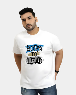 KIXO PLUS Printed Men Round Neck White T-Shirt