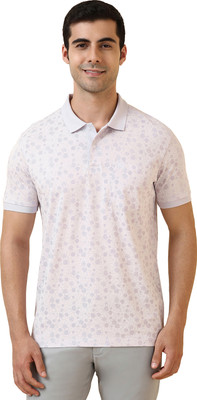 Allen Solly Printed Men Polo Neck White T-Shirt