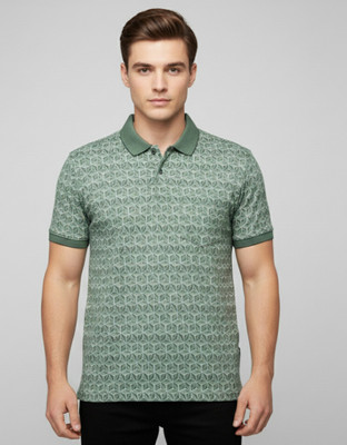 FA21 CLOTHING Printed Men Polo Neck Green T-Shirt