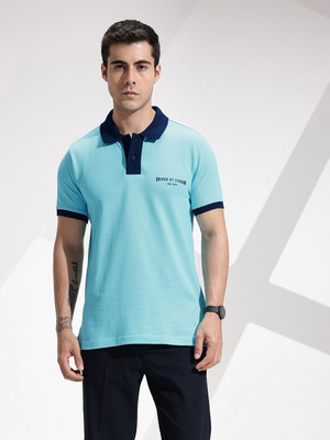 INVICTUS Solid Men Polo Neck Blue T-Shirt
