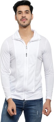 Jangoboy Solid Men Polo Neck White T-Shirt