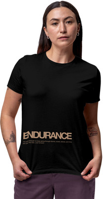 Fighterhero Printed Women Round Neck Black T-Shirt