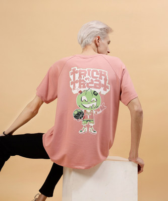 RIGO Printed Men Round Neck Pink T-Shirt