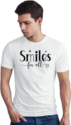 Seek Buy Love Printed Men Round Neck White T-Shirt