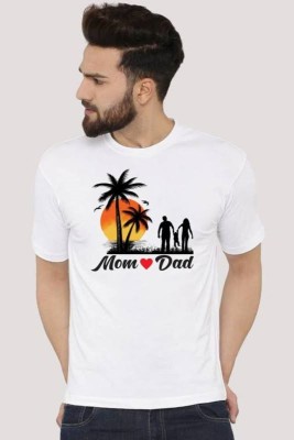 busatt Printed Men Round Neck White T-Shirt