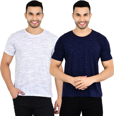 YUALIN CREATION Self Design Men Crew Neck Multicolor T-Shirt