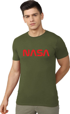 RULEDBYSUN Typography Men Round Neck Green T-Shirt