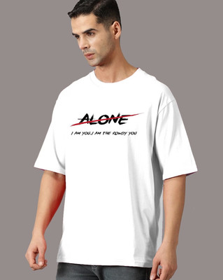 HouseOfCommon Printed, Typography Men Round Neck White T-Shirt