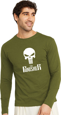 RULEDBYSUN Printed, Typography Men Round Neck Green T-Shirt