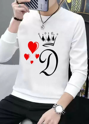 RB Fashion Printed Men Round Neck White T-Shirt