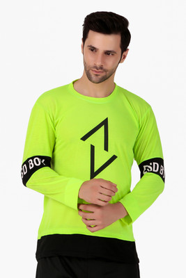 RMLKN Printed Men Round Neck Light Green T-Shirt