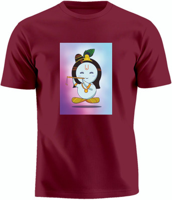 Luv My India Printed Women Round Neck Maroon T-Shirt