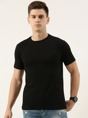 RULEDBYSUN Solid Men Round Neck Black T-Shirt