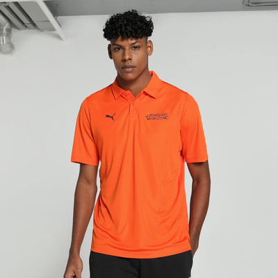 PUMA Colorblock Men Polo Neck Orange T-Shirt