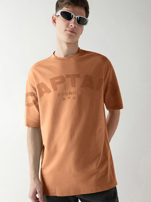 BEWAKOOF Graphic Print Men Round Neck Brown T-Shirt