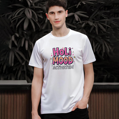 Binayak Printed Men Round Neck White T-Shirt