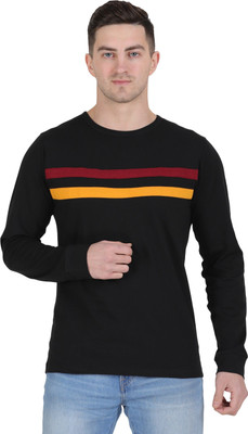 Styvibe Solid Men Round Neck Black T-Shirt