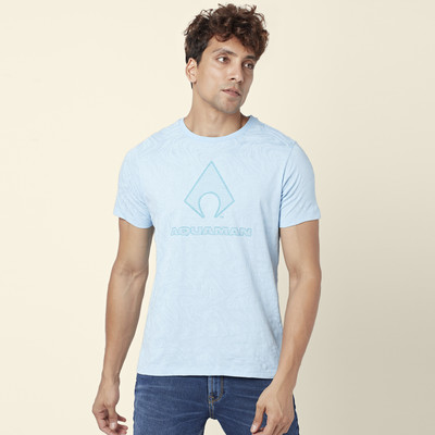 SF Jeans by Pantaloons Graphic Print, Typography Men Round Neck Blue T-Shirt