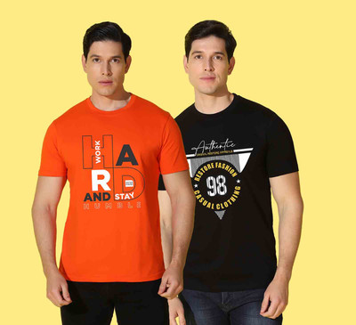 WOOSTRO Graphic Print Men Round Neck Multicolor T-Shirt