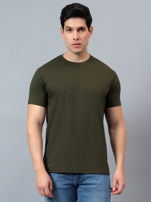 CANTABIL Solid Men Round Neck Green T-Shirt
