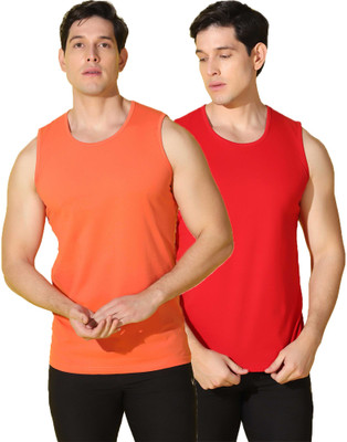 WOOSTRO Solid Men Scoop Neck Multicolor T-Shirt