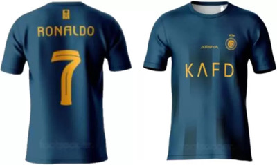 rjm Typography Men Round Neck Blue T-Shirt