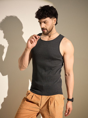 FUGAZEE Solid Men Racerback Grey T-Shirt