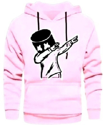 SAHAL Printed Men Hooded Neck Pink T-Shirt