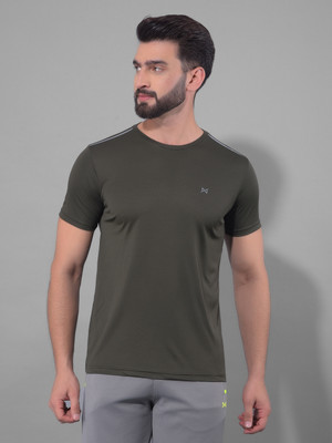 Force NXT Solid Men Round Neck Green T-Shirt