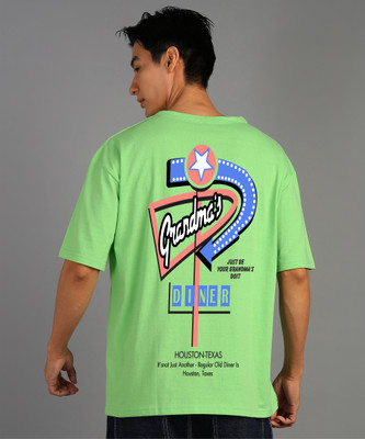 GLOBAL NOMAD Printed Men Round Neck Light Green T-Shirt