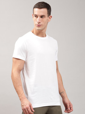 RULEDBYSUN Solid Men Round Neck White T-Shirt