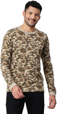 BASICS Printed Men Round Neck Green T-Shirt