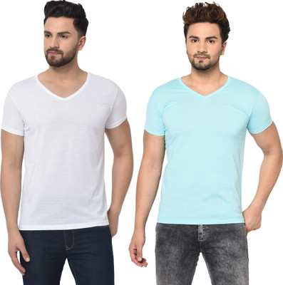 Adorbs Trend Solid Men V Neck Multicolor T-Shirt