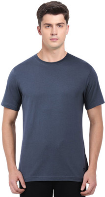 JOCKEY Solid Men Round Neck Dark Blue T-Shirt